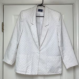 White & Black Polka Dot Blazer
